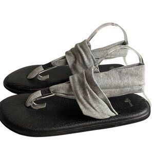 Sanuk Women's Size 11 Yoga Sling Sandals Grey Casual Comfy Beach Sustainable